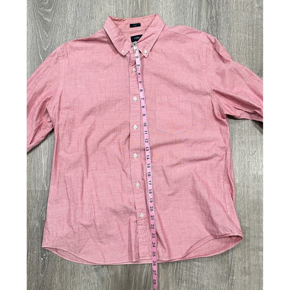 J. Crew Shirt Men's XL Red Slim Fit Casual Long Sleeve Button Down Cotton Shirt - Picture 5 of 11